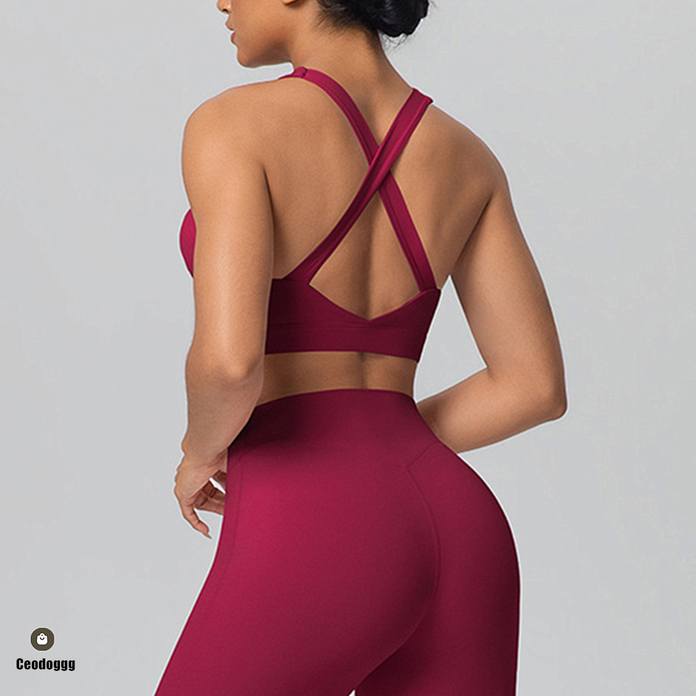 Aquatic Gym - Pad Cross Shoulder Strap Yoga Bra